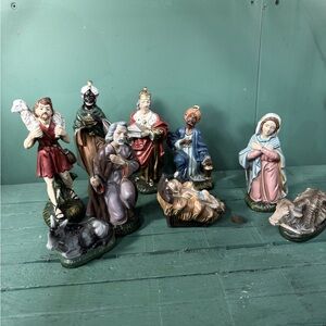 Colorful Nativity Scene Figurine Set